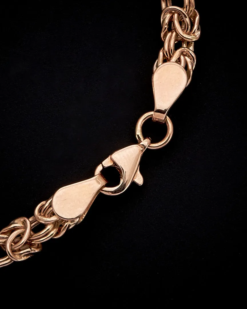 14K Italian Rose Gold Graduated Byzantine Bracelet