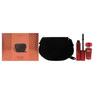Pupa Milano Vamp! Sexy Lashes and Vamp Lipstick Kit by Pupa Milano for Women - 3 Pc 0.40oz Vamp! Sexy Lashes Mascara - 011 Black. 0.123oz Lipstick - 301 Intense Red. Postina Bag