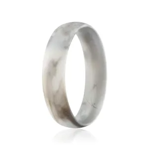 ROQ Silicone Ring - Dome Style Thin Comfort Fit - Marble by ROQ for Women - 7 mm Ring