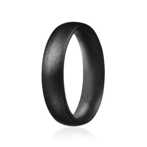 ROQ Silicone Ring - Dome Style Thin Comfort Fit - Metallic Black by ROQ for Women - 5 mm Ring