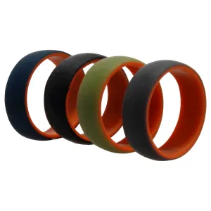 ROQ Silicone Wedding 2Layer Dome Ring Set - Orange by ROQ for Men - 4 x 13 mm Ring