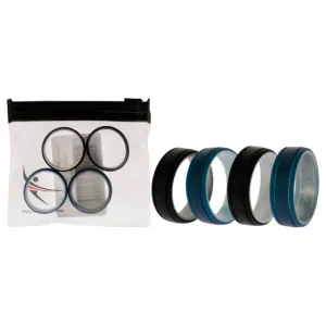 ROQ Silicone Wedding 2Layer Lines Ring Set - Marble by ROQ for Men - 4 x 13 mm Ring