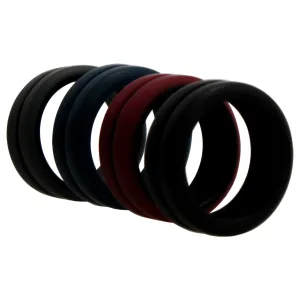 ROQ Silicone Wedding 2Layer Middle Line Ring Set - Bordeaux by ROQ for Men - 4 x 7 mm Ring