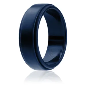 ROQ Silicone Wedding Ring - Step Edge Style - Blue by ROQ for Men - 9 mm Ring