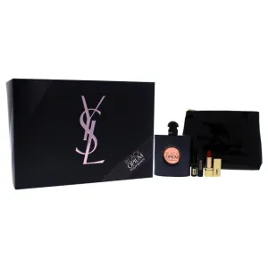 Yves Saint Laurent Black Opium by Yves Saint Laurent for Women - 4 Pc Gift Set 3oz EDP Spray. 0.06oz Mascara. 0.05 oz Lipstick. Pouch